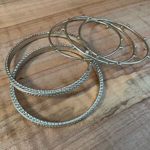 Kendra Scott Gold Toned Bangle Bracelets  Set Of 5